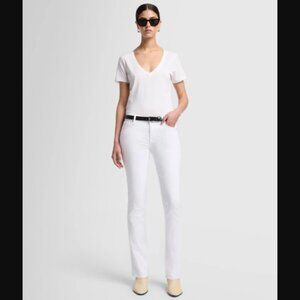 7 For All Mankind Slim Illusion Kimmie Straight Leg Jeans Luxe White $218.00